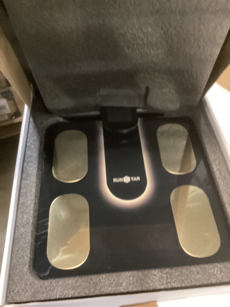 Condition photo showing Good Condition for RunStar Smart Scale FSA&HSA Eligible, 8 Electrodes Digital Bathroom Scale for Body Weight and Fat, BMI, Muscle Mass 28 Body Composition Measurement, with Full-Color TFT LCD on Retractable Handle black