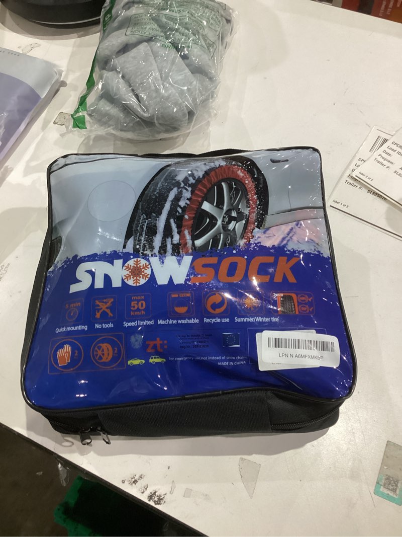 Condition photo showing New/Like New for JIANLEI Automotive Snow Socks - Textile Snow Chain for Car, SUV, & Pickup, Easy to Install - Winter 
