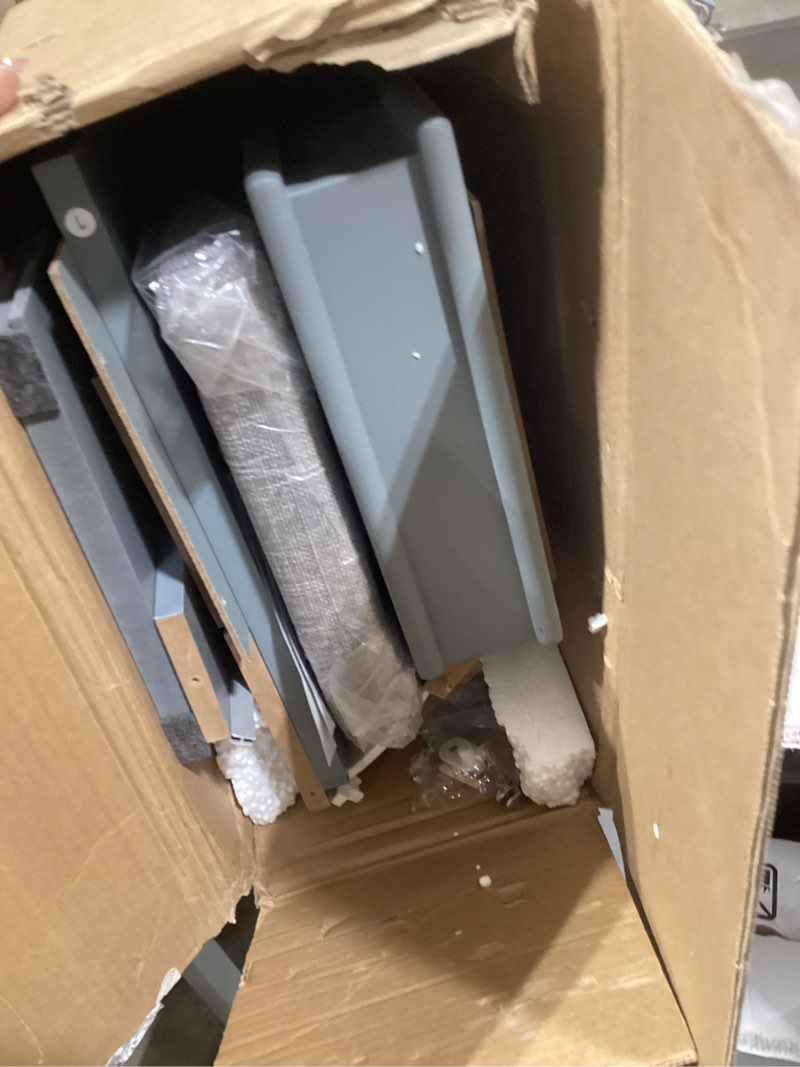 Condition photo showing Good Condition for haotian shoe storage bench with cushion, grey narrow shoe rack for entryway, small shoe cabinet with 2 tiers flip-drawer, closet hallway mudroom fsr82-l-hg grey 1 drawer (l)