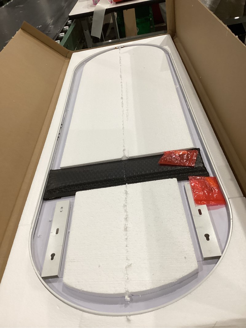 Condition photo showing Good Condition for hasipu 47 x 16 in arched over-the-door full-length mirror, tempered glass, aluminum frame — white white 47"l x 16"w