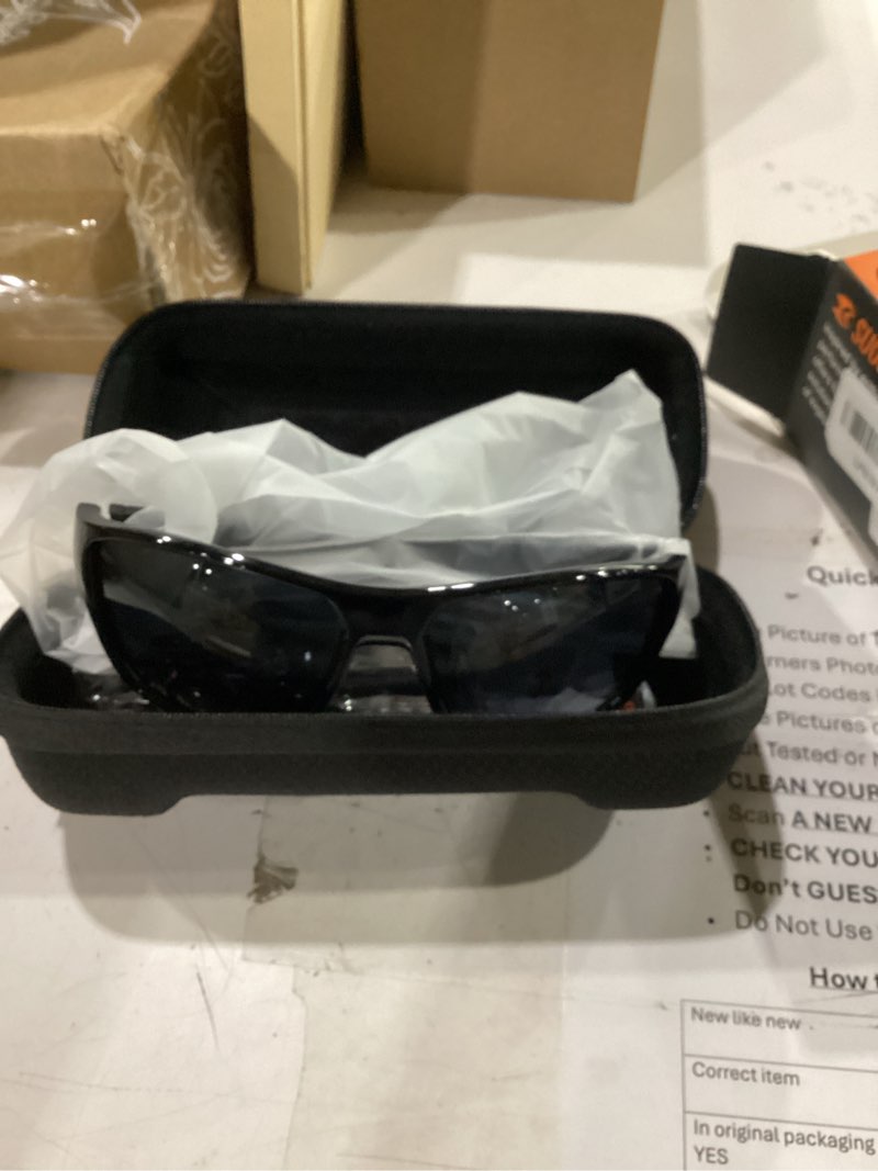 Condition photo showing Good Condition for suoso sports polarized sunglasses for men: tr90 uv400 protection sun glasses squash goggles wrap around goggles for drving c02-black black