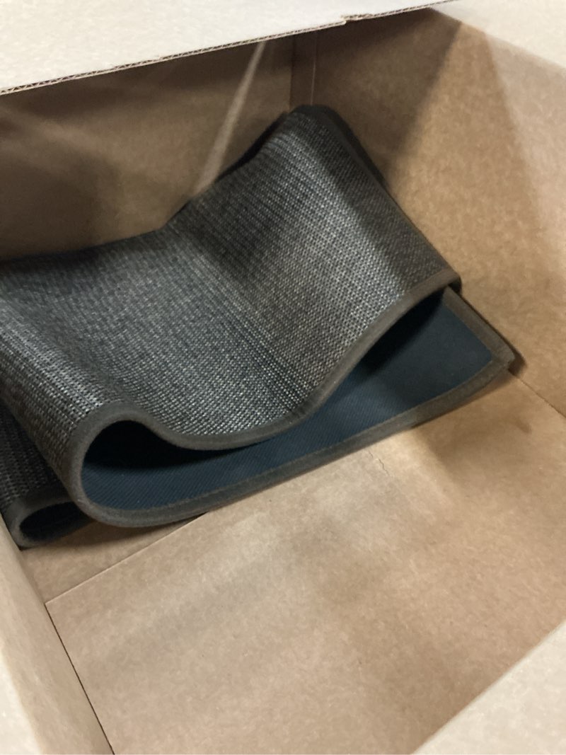 Condition photo showing As Is for lekeepgo door mat 24"x36", non slip door mat indoor entrance, rubber backing front indoor door mats washable absorbent low-profile entryway entry resist dirt inside door mats, brown 2' x 3' (rectangular) coffee