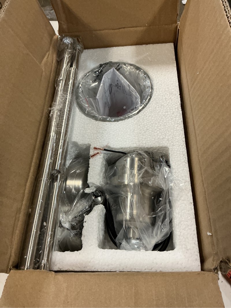 Condition photo showing Good Condition for glass pendant lights kitchen island, 1-light modern brushed nickel mini pendant light fixtures with cone glass and rods, mini hanging light for kitchen sink dining room bathroom brushed nickel 1-light, 1 pack