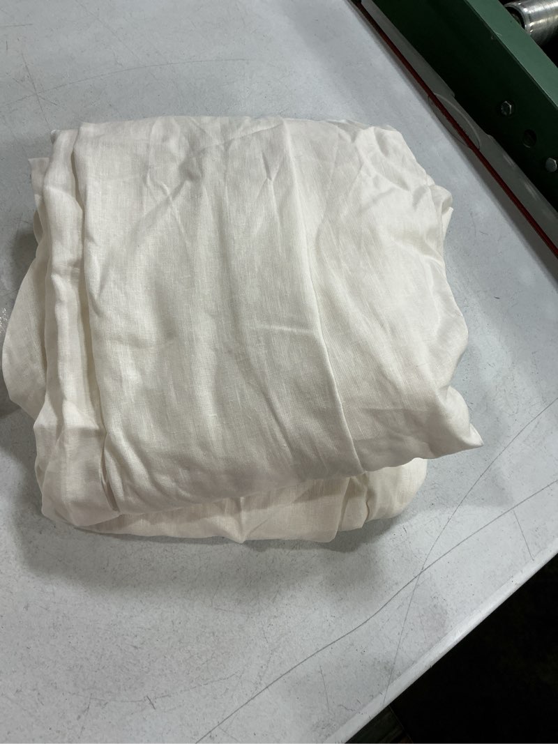 Condition photo showing Good Condition for european linen curtain, 48x84, white