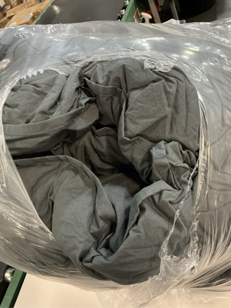 Condition photo showing As Is for quince cotton pintuck comforter, king/cal king, dusty olive