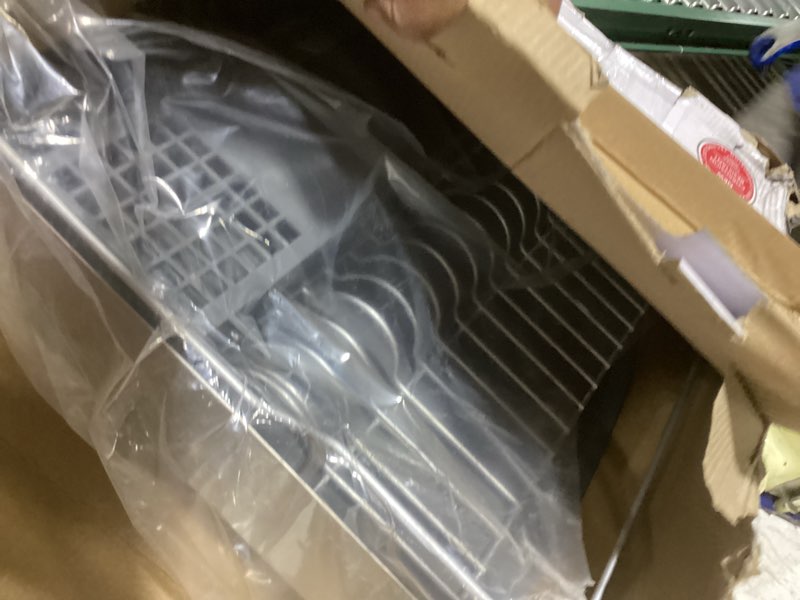 Condition photo showing Good Condition for kitchenaid large capacity full size rust resistant dish rack with angled drain board and removable flatware caddy, light grey gray full size