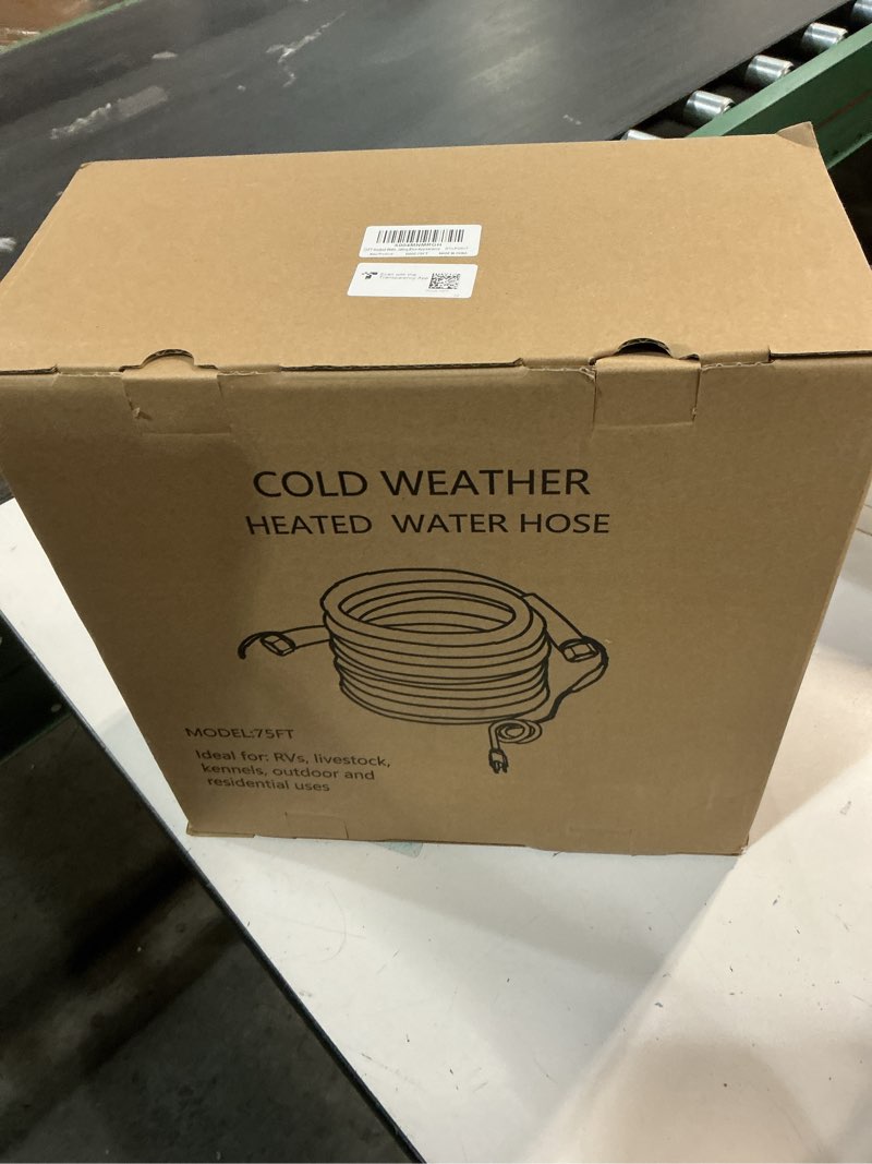 Condition photo showing New/Like New for 75FT Heated Water Hose for RV,Heated Drinking Water Hose,Lead and BPA Free,1/2"Inner Diameter,Temperatures Down to -47°F,Rv Accessories for Campers, Livestock, Agriculture