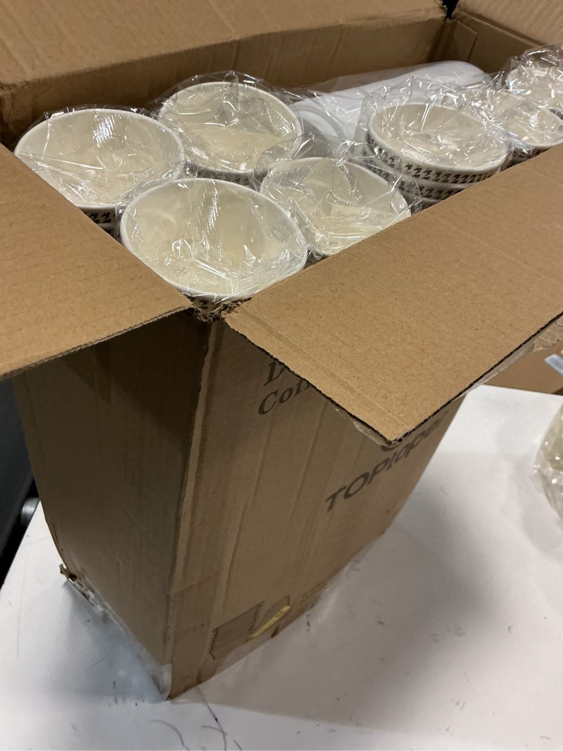 Condition photo showing New/Like New for toptoper 350 pack 8 oz insulated disposable coffee cups with lids, double wall corrugated paper hot cups bulk to go disposable cups for hot beverage or cold drinks ideal for cafes