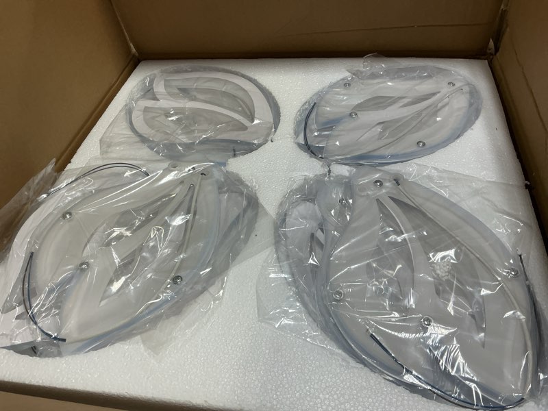 Condition photo showing Good Condition for modern led ceiling light fixture flush mount chandelier ceiling lapm with 12-leaf dimmable remote control ceiling lights for living room dining room bedroom white /12leaves/90w