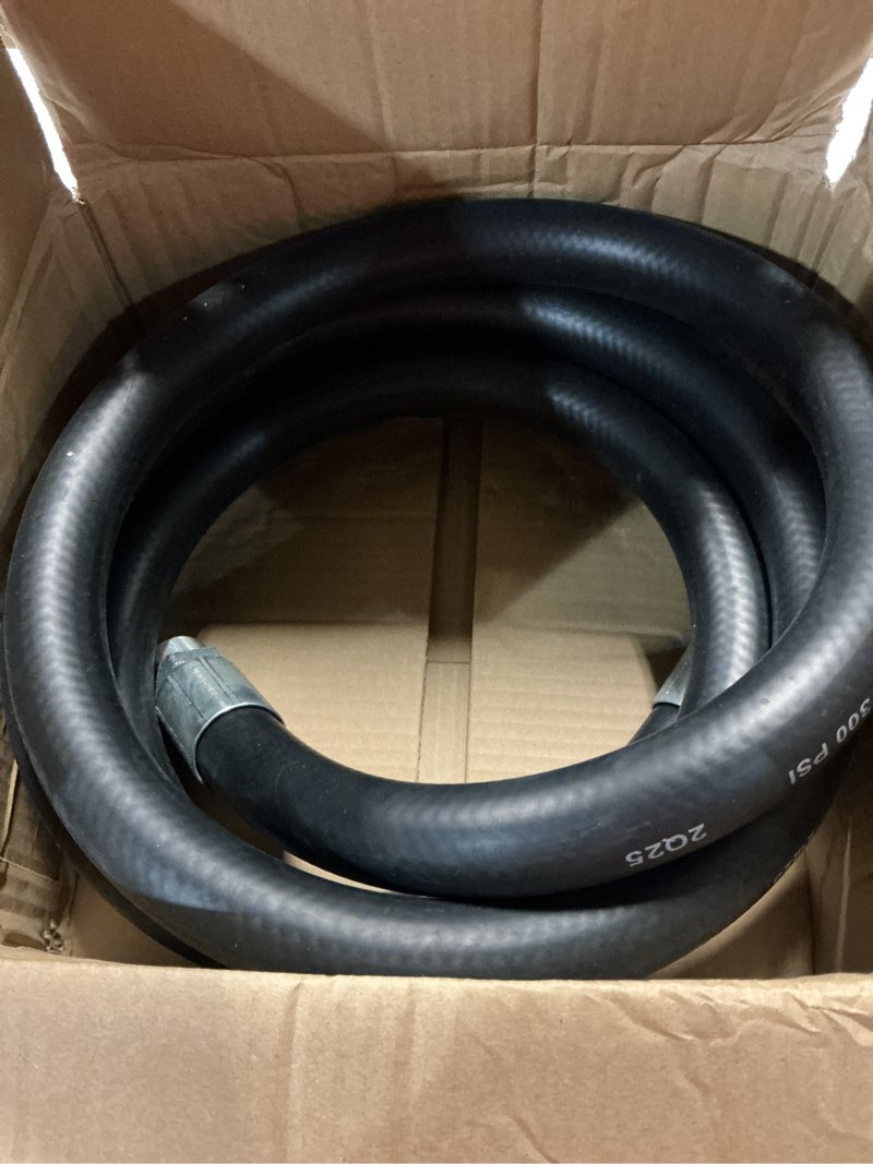 Condition photo showing New/Like New for 1 inch x 13 foot neoprene diesel fuel transfer hose – npt male ends, replacement for electric fuel pumps, gasoline dispenser & farm oil transfer 1''id 1''-1''*13ft