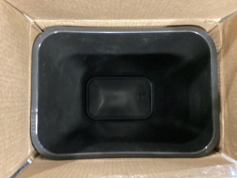 Condition photo showing Good Condition for Rubbermaid Commercial Wastebasket Trash Container, 41QT/10.25 GAL, Plastic, Black, Stackable Trash Can for Bedroom/Bathroom/Office, Fits Under Desk/Sink/Cabinet 10.25 Gallons Black 1