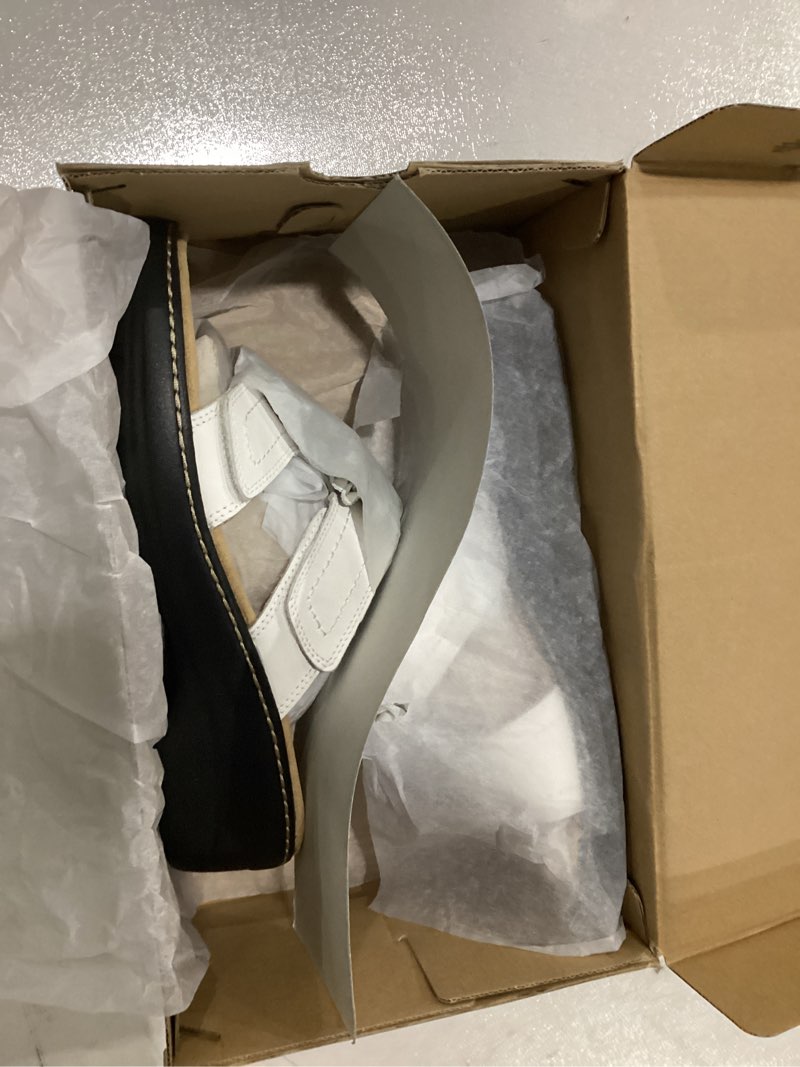 Clarks Women's Merliah Raelyn Slide Sandal, White Leather, 11 Narrow