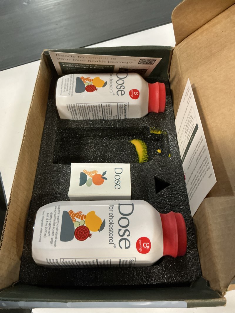 Condition photo showing item condition for (BB.12-26-2027) DOSE for Cholesterol Supplements Maintain Healthy Cholesterol Levels and Supports Cardiovascular Health Gluten-Free Vegan Zero Sugar, 16oz Bottle, 3 Pack (3 Week Supply)
