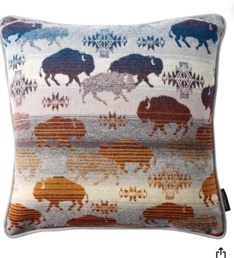  Pendleton Prairie Rush Pillow- Grey