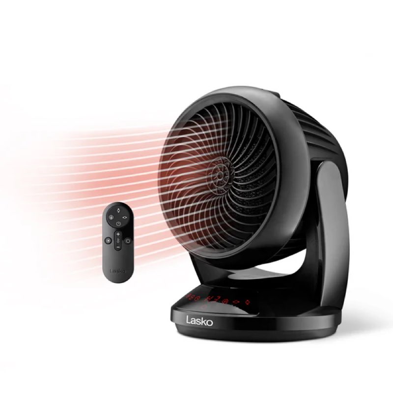 lasko cs12350 whirlwind orbital oscillation ceramic space heater with remote: black