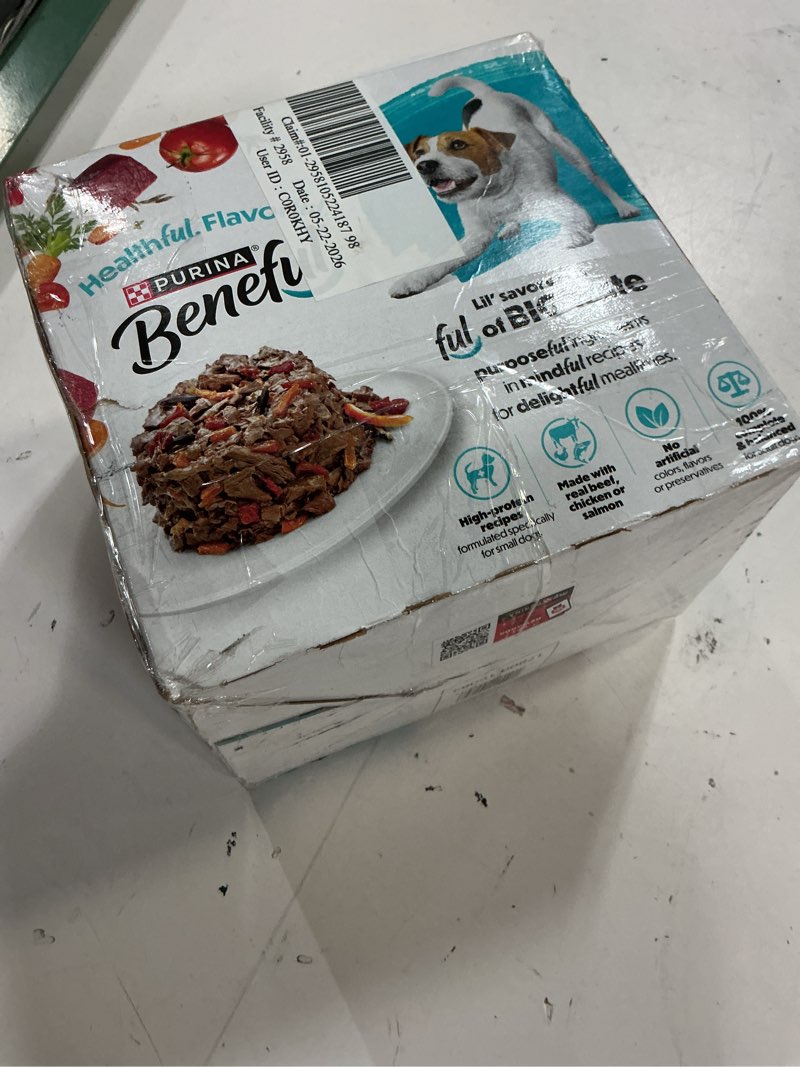 Condition photo showing New/Like New for (best before :feb /2028)nestle purina adult beef dog food 5.63-lb 30-pack