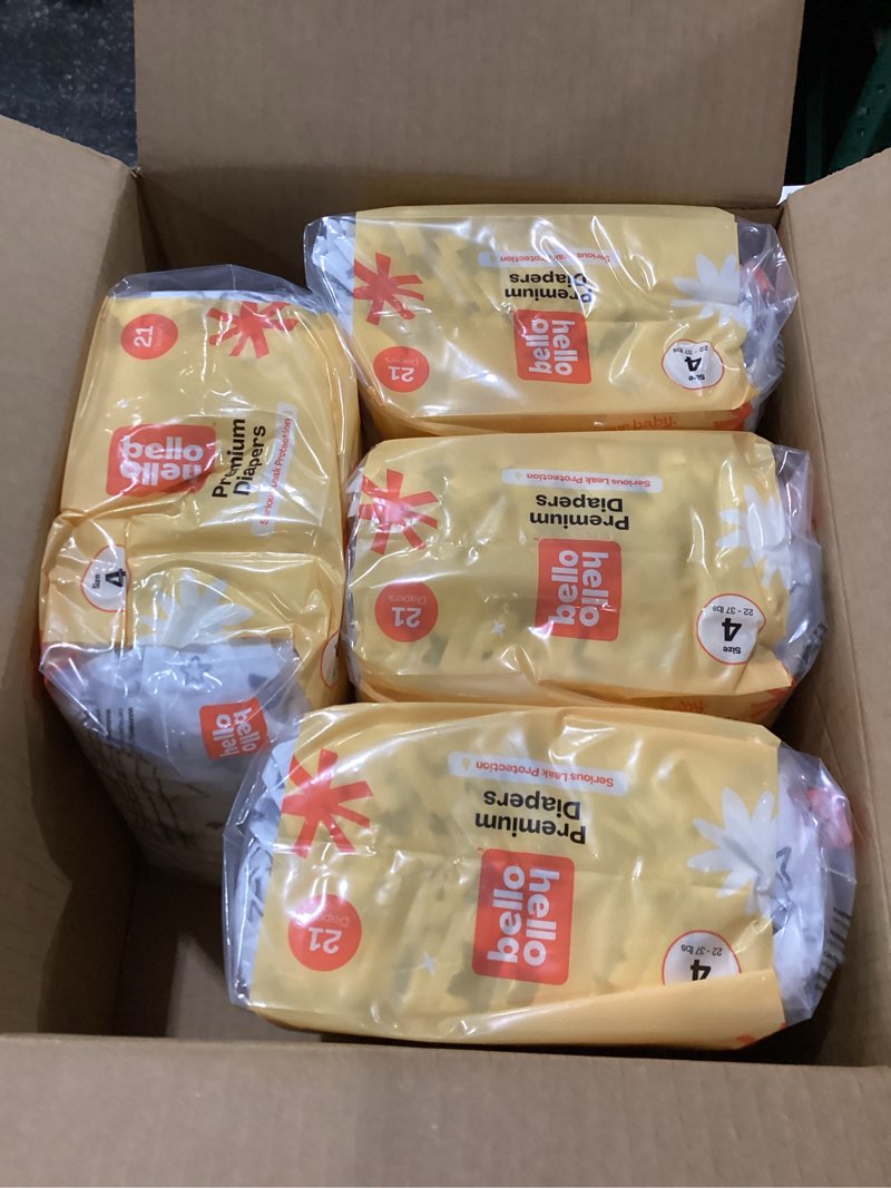 Condition photo showing New/Like New for hello bello diapers, size 4 (22-37 lbs) superstars - 84 count value pack of premium disposable baby diapers, hypoallergenic with soft, cloth-like feel