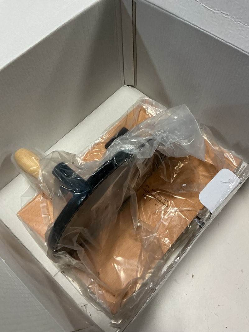Condition photo showing Good Condition for Manual Bread Slicer for Homemade Sourdough Bread Versatile Hand Crank Bread Slicer for Sourdough Crusty Bread Etc Stainless Steel Slicers Adjustable Width for Homemade & Commercial Use Cream Large