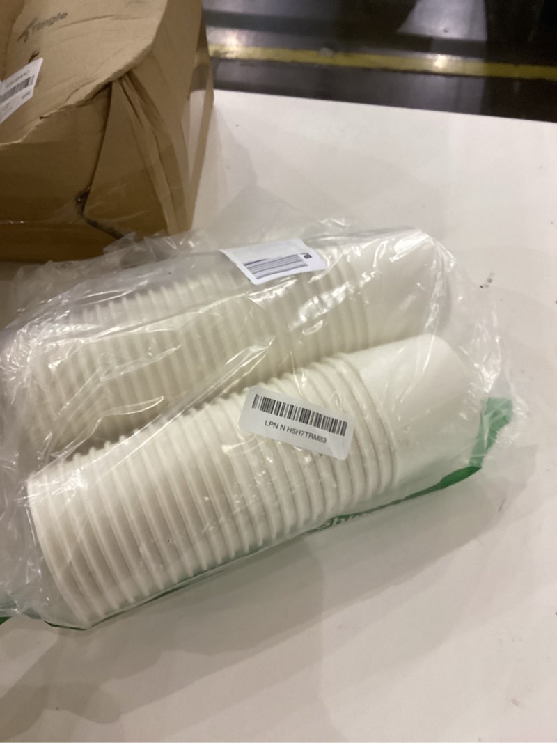 Condition photo showing New/Like New for ESSENTIAL Paper Ice Cream Cups, 50pcs 8oz Disposable Dessert Bowls for Hot or Cold Food, Paper Snack Containers for Sundae, Frozen Yogurt, Soup (White) 50 pcs