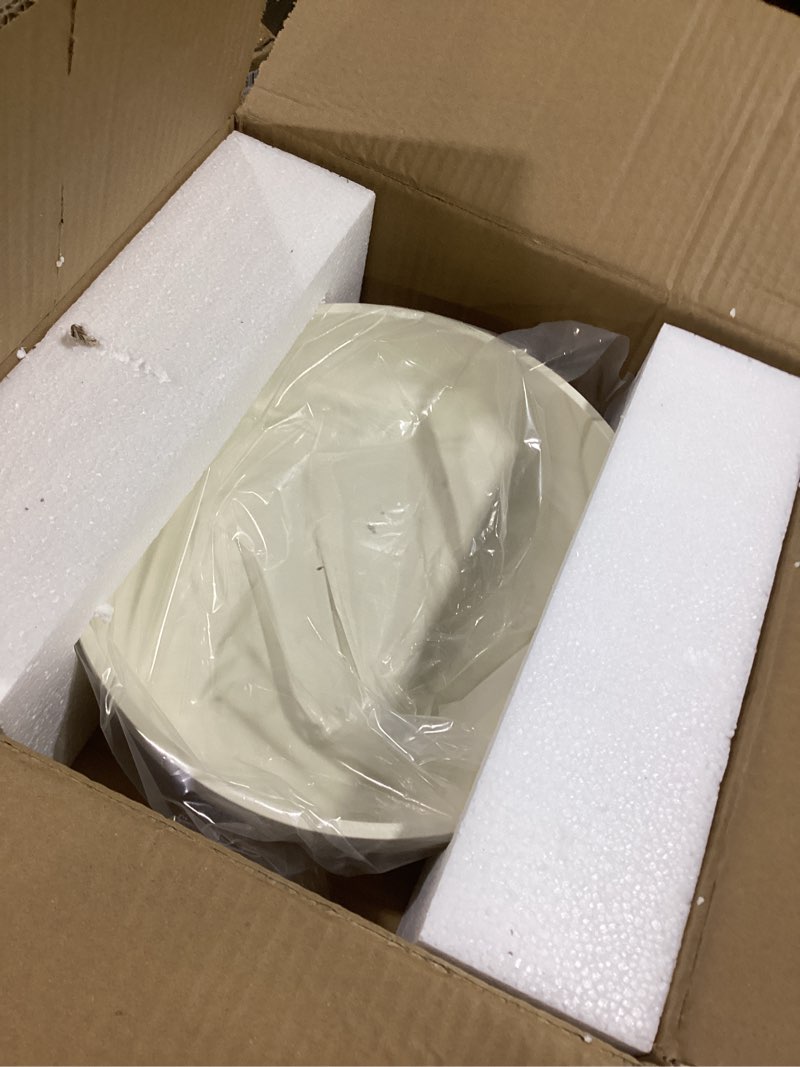 Condition photo showing Good Condition for KIVY Concrete Fruit Bowl for Kitchen Counter - Large Decorative Bowl for Home Decor - Modern Fruit Basket for Entryway Table - Concrete Bowl - Decorative Bowls for Home Decor - White Fruit Bowl Decor Cream Flat