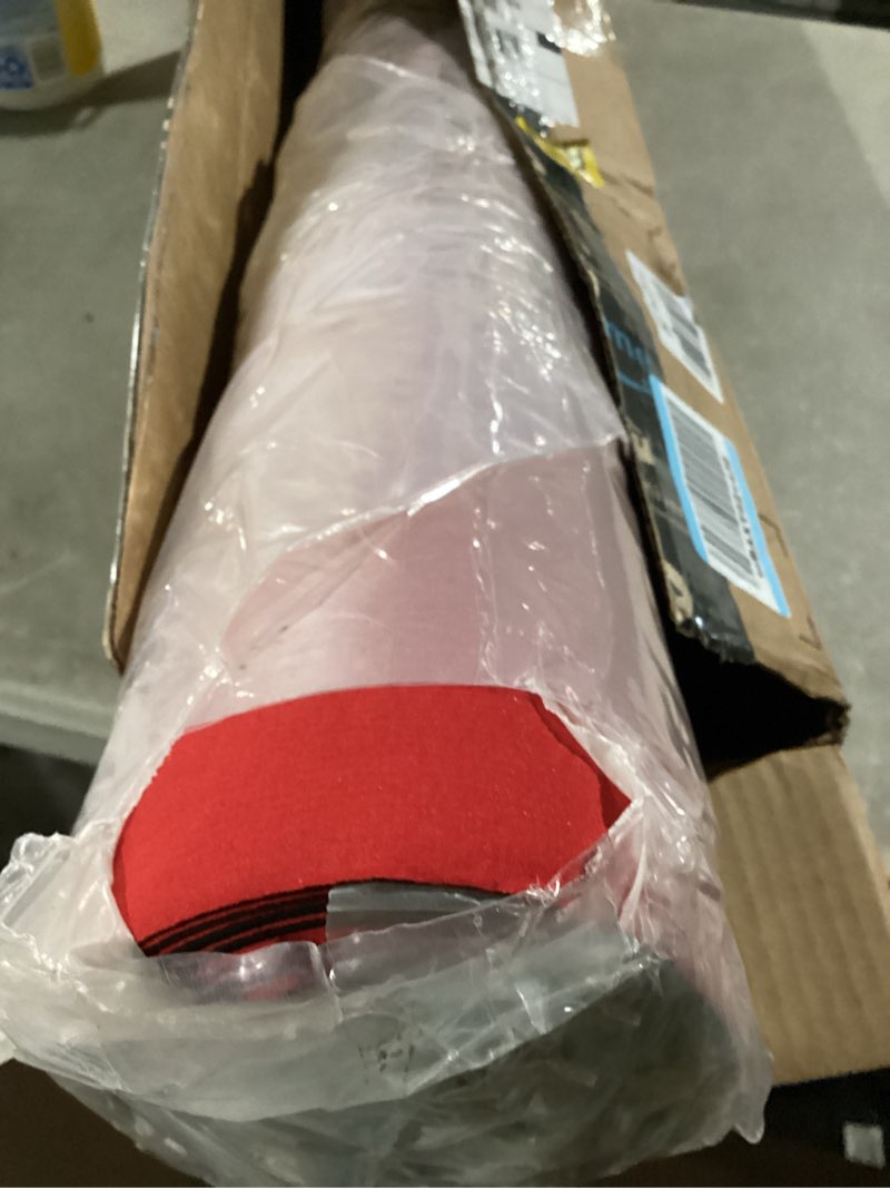 Condition photo showing Good Condition for Boao 20 x 2.3 ft Neoprene Carpet Runner Reusable Plastic Floor Runner Non Slip Rubber Backed Rugs for Hallway Aisle Carpet Roll for Wedding Party Decor Prom Business Outdoor(Red) 20 x 2.3 ft Red