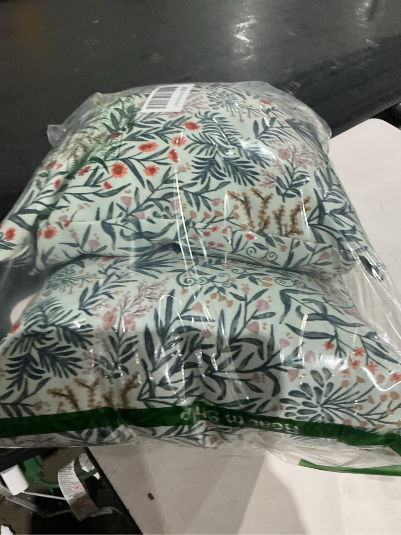 Condition photo showing Good Condition for arden outdoor toss pillow, 2 pack, 16 x 16, rain-proof, fade resistant pistachio botanical 16 x 16 pistachio botanical 2