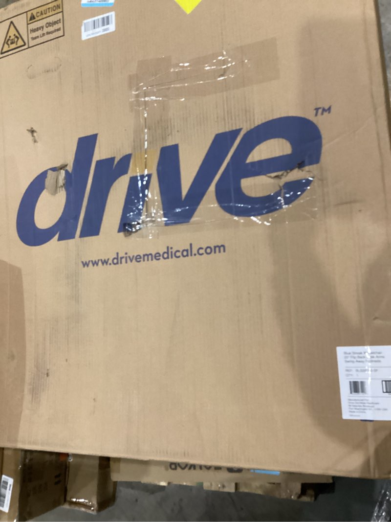 Condition photo showing New/Like New for Drive Medical Blue Streak Lightweight Wheelchair - Portable Folding Mobility Aid - Swing-Away Footrests - Desk Arms - Durable Steel Frame - Easy Transport & Storage - 20-Inch Seat 20 Inch