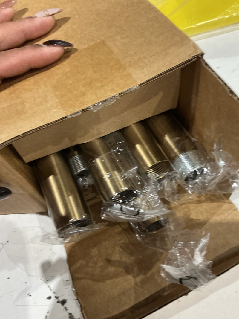 Condition photo showing Good Condition for brass gold curtain rod 34 to 92 inch, brushed warm gold 1 inch adjustable heavy duty curtain rods for windows, decorative antique window treatment rods with modern solid aluminum finials warm gold 34''-92'' (1 pack)