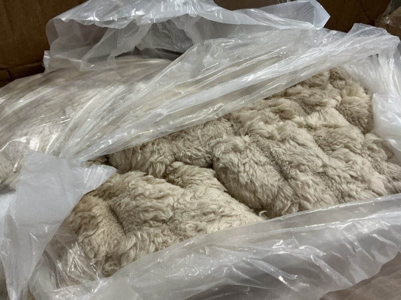 Condition photo showing As Is for exclusivo mezcla fleece california king blanket for bed, oversized fuzzy camel bed blankets, soft cozy plush sofa throws for all seasons, 120x120 inches camel cal king ( 120x120 in )