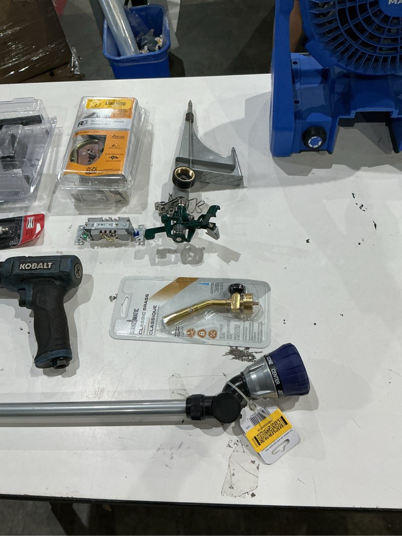 Condition photo showing As Is for assorted home improvement lot (small tools, screw, home accessories, etc.)