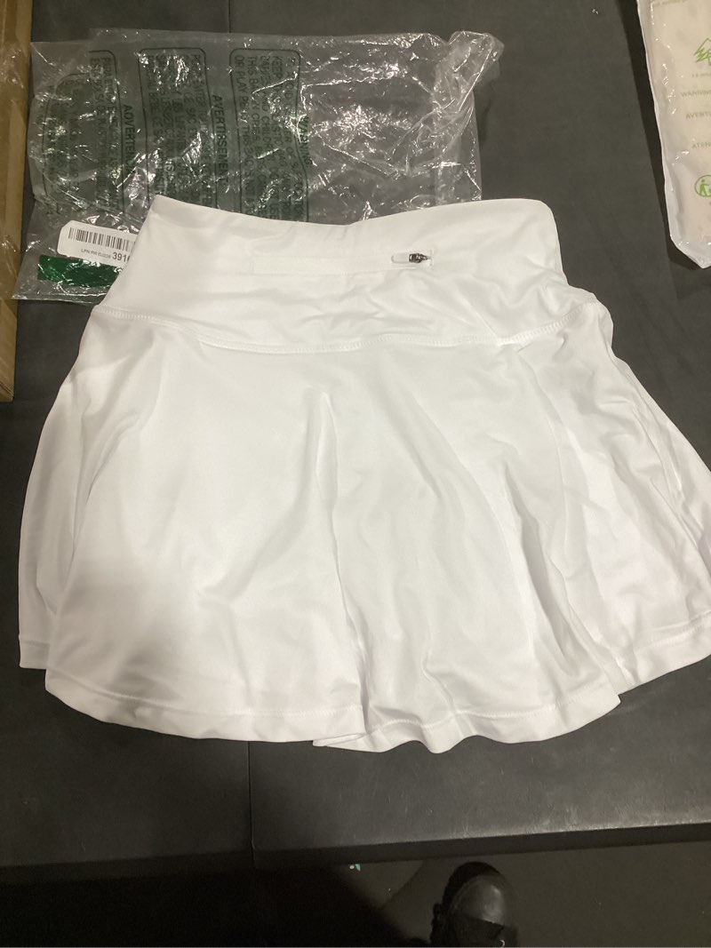 Condition photo showing Good Condition for SANTINY Pleated Tennis Skirt for Women with 4 Pockets Women's High Waisted Athletic Golf Skorts Skirts for Running Casual Small B White