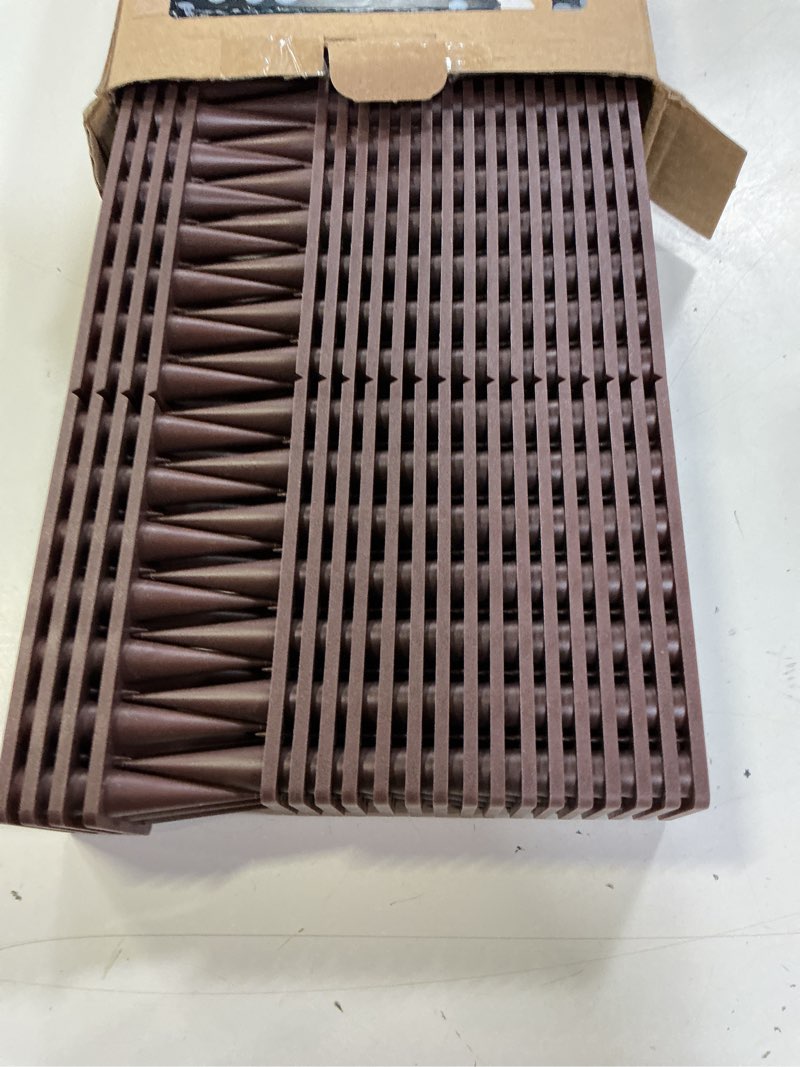 Condition photo showing Good Condition for ciic bird spikes, 20 pack pigeon squirrel raccoon cat deterrent spike outside anti robin defender outdoor to keep birds away roof fence window nest 18.7 feet(5.7m), brown brown 20
