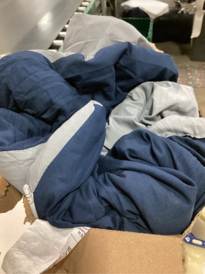 Condition photo showing Good Condition for Bedsure Twin XL Comforter Set - 5 Pieces Reversible Navy Bedding, Twin XL Size Bed Set for All Seasons, Bed in a Bag with Down Alternative Comforter, Sheets, Pillowcase & Sham Twin XL 03 - Navy
