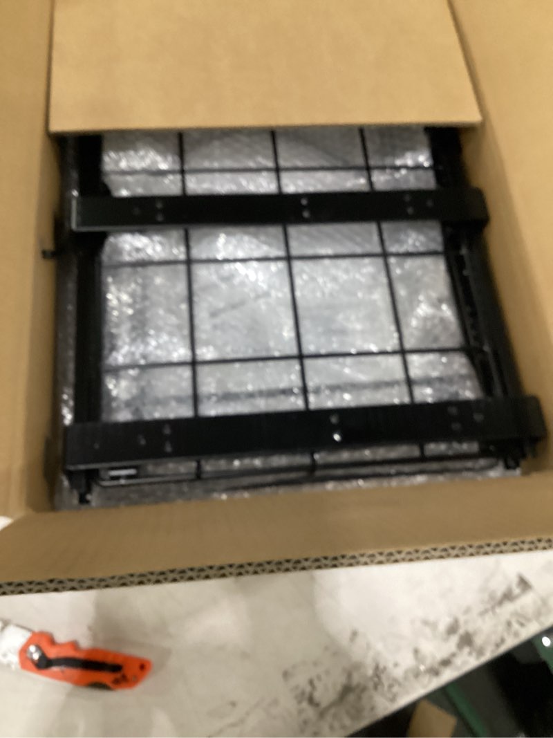 Condition photo showing Good Condition for dual trash can pull out under kitchen sink counter, no can, slider for double 35qt bins(7-9 gal), recycling bin & garbage can pullout kit, quiet close sturdy shelf, requires cabinet ?16"w*17"h*23"d