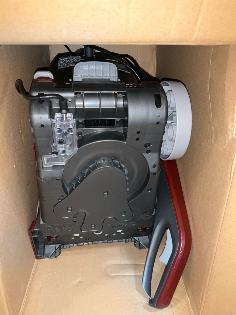 Condition photo showing As Is for hoover - power scrub deluxe corded carpet upright deep cleaner - red