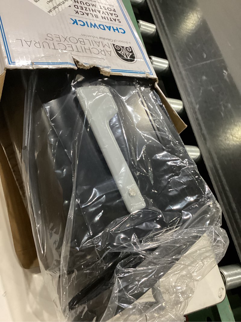 Condition photo showing Good Condition for architectural mailboxes chadwick galvanized steel post mount mailbox, 8950b-10, black, medium capacity