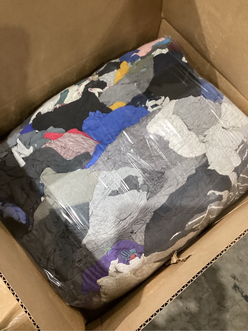 Condition photo showing Good Condition for buffalo industries (10085pb) recycled multicolored t-shirt cloth rags, 50 lb. bag, all-purpose rag for cleaning, paint spills and cleanup, staining, polishing, dusting, made from recycled materials 50 lb bag multicolor