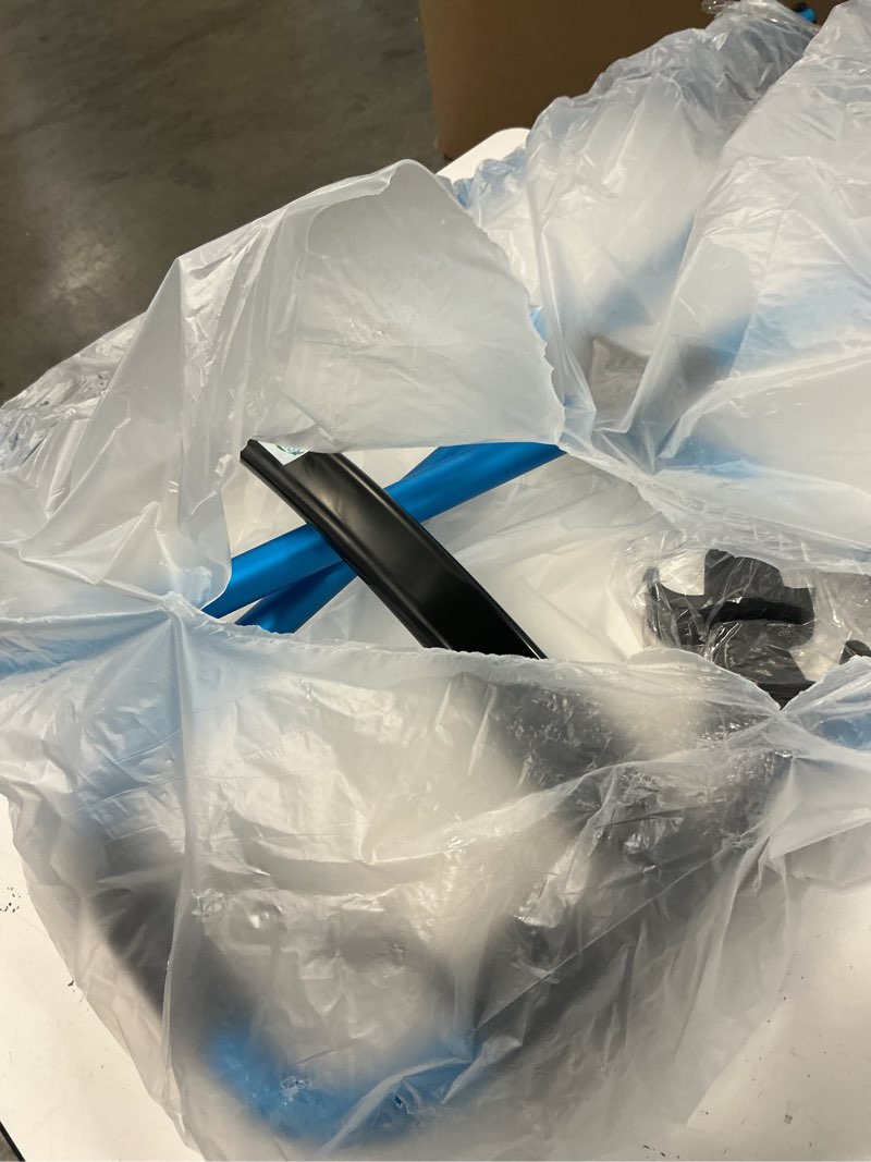 Condition photo showing As Is for Folding Walker with 2 Skis and 5" Wheels, Lightweight Walkers for Seniors and Adults, Supports Up to 350 Pounds, Adjustable Height, Compact Standard Walker, Blue Blue Walker With Skis