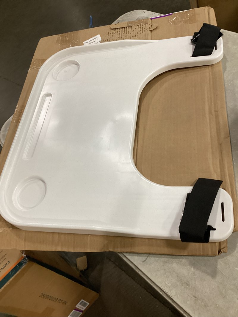Condition photo showing Good Condition for bueuwe wheelchair tray table with cup holder and cell phone holder, easily detachable, medical portable wheelchair table accessory for eating, reading, resting, fits 16" - 20" wheelchair arm (white)