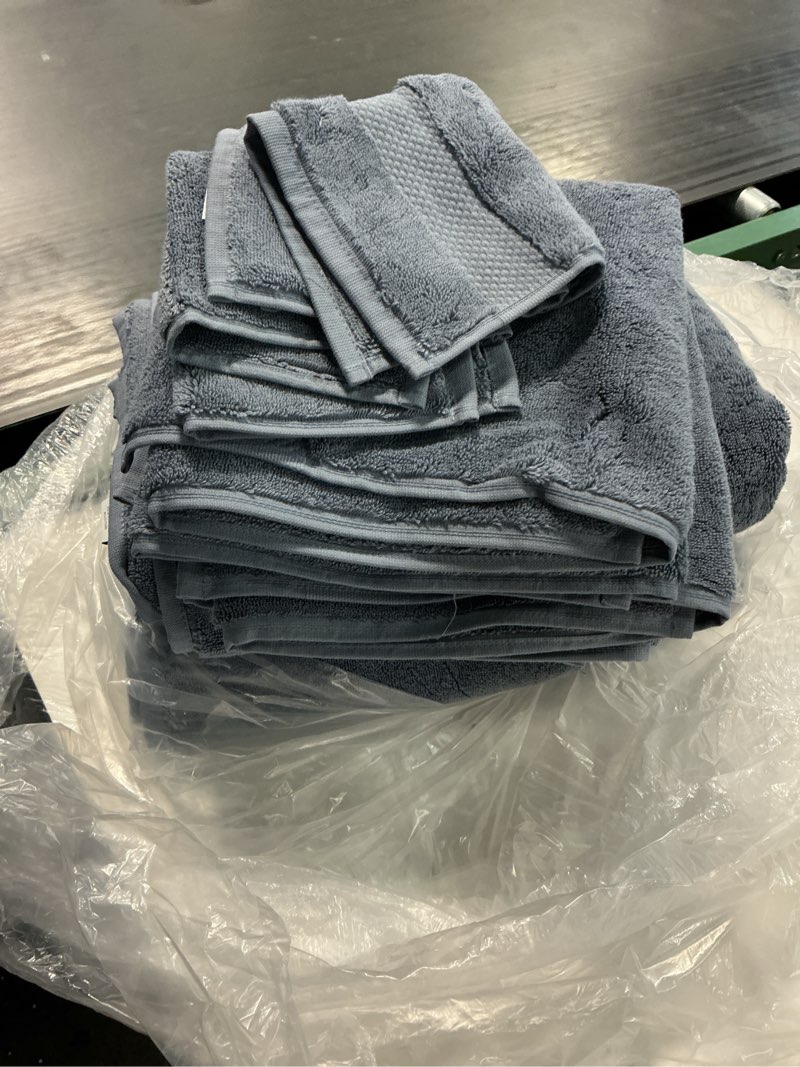 Condition photo showing Good Condition for turkish ultra plush bath towel bundle 6 pcs color blue 