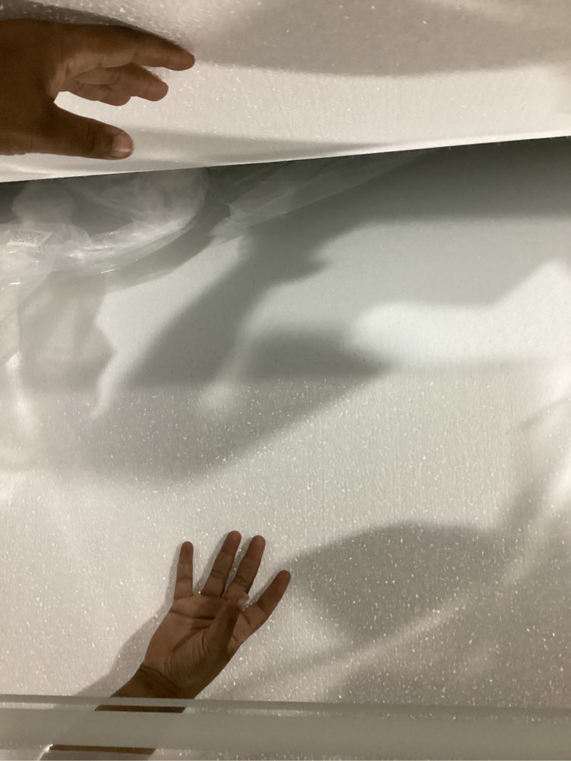 Condition photo showing As Is for (similar to )36\"x36\" led bathroom mirror with anti-fog, stepless dimmable lights, 3 color modes, shatter-proof tempered glass,waterproof design 36\"l x 36\"w