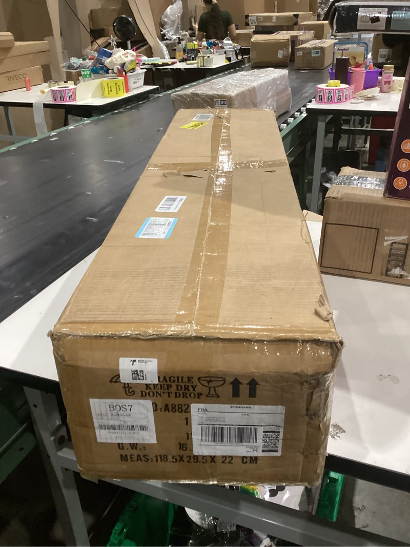 Condition photo showing New/Like New for Crystal Chandeliers for Dining Room Light Fixtures Over Table?18-Lights Black Modern Rectangle Chandeliers for Kitchen Island Bar L46 Inch Black L46'' - 18 Lights