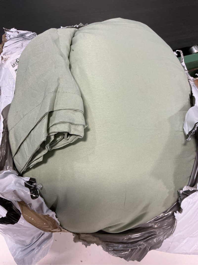 Condition photo showing item condition for Litanika Comforter Set, Lightweight Solid Bedding Comforter Set, Fluffy Down Alternative Bed Set, Sage Green, King Sage Green King