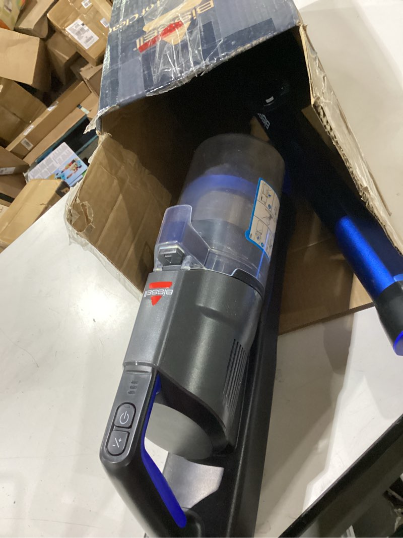 Condition photo showing As Is for Not Tested ***Bissell PowerClean FurFinder 200W Self-Standing Cordless Vacuum w/Tangle Free Brush Roll, Strong Suction, Removeable Battery, Wall Mount, Upholstery Tool & Bright Headlights
