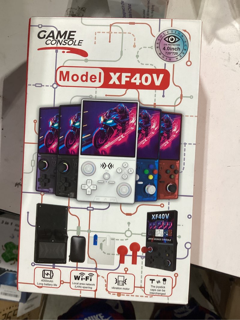 Condition photo showing New/Like New for xf40v retro handheld game console, retro gaming console 4.0'' ips screen linux system built-in 64g tf card, open source linux system, preloaded 20000+ classic games, portable video gaming (black-64g)