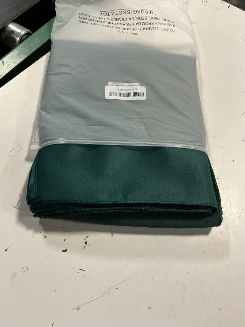 Condition photo showing New/Like New for dark green satin napkins and napkin rings set,100 pack,12 x 12 inch | set of 50 napkins, silky soft cloth, square satin dinner table napkins bulk, for wedding banquet graduation party decoration