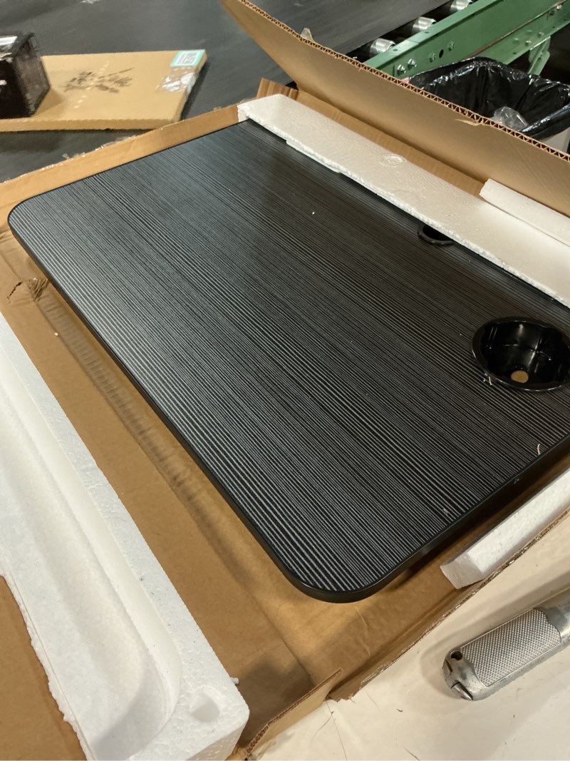 Condition photo showing Good Condition for Laptop Desk for Bed Height Adjustable, Lap Bed Table with USB/Storage Drawer/Cup Holder/Tablet Stand/Book Shelf, Foldable Breakfast Tray Portable for Reading Writing, Sofa & Floor, Black