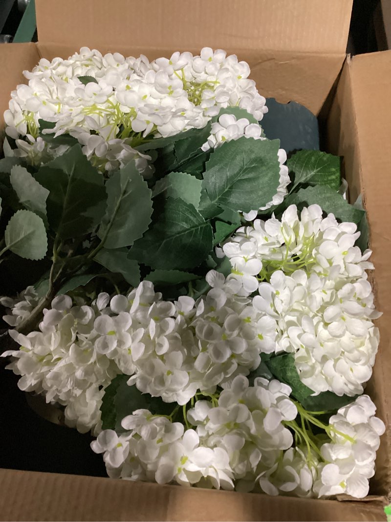 Condition photo showing New/Like New for faux hydrangea tree – 30 inch hydrangea tree artificial with white flowers, uv resistant outdoor hydrangea artificial plants in pot for indoor outdoor home porch decor (2 pack)