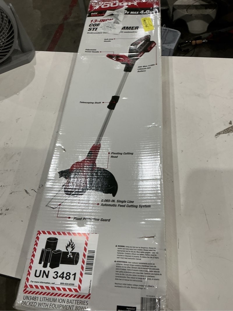 Condition photo showing Good Condition for hyper tough 20v max cordless 13-inch string trimmer, ht21-401-003-03