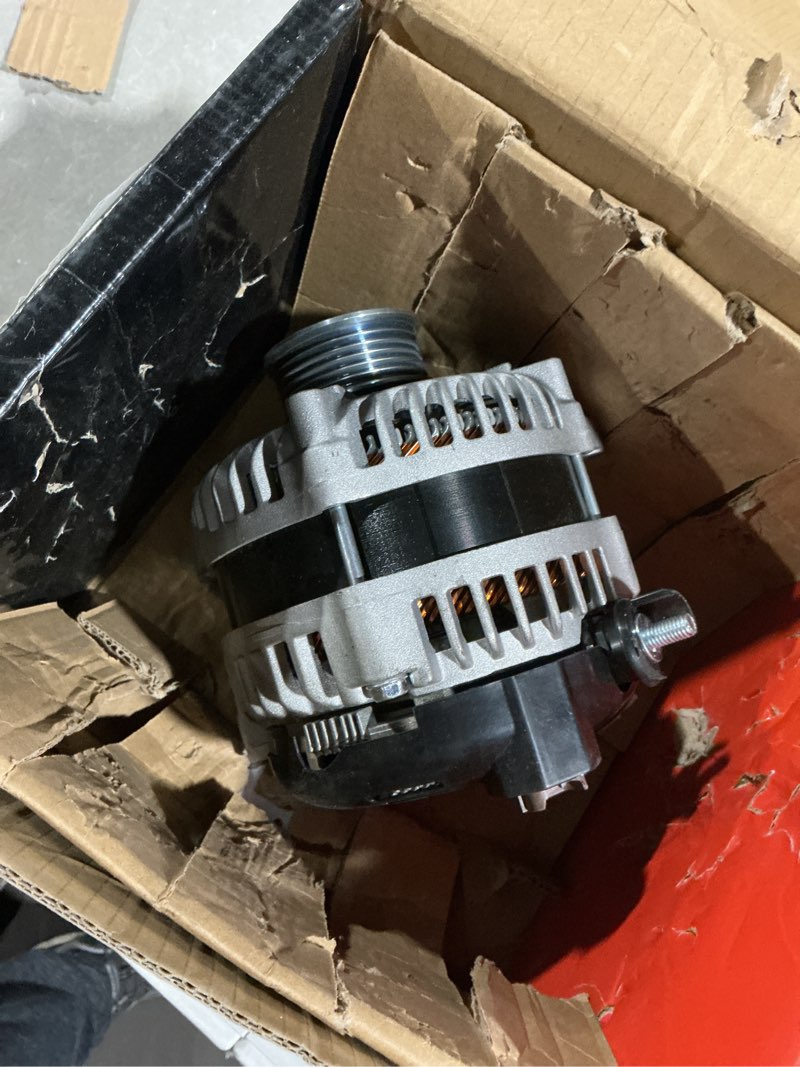 Condition photo showing As Is for a-premium high output 253amp alternator compatible with chevy silverado 1500 99-05 silverado 2500 3500 tahoe & gmc sierra yukon & cadillac & isuzu, 12v cw 6-groove pulley, replace# 10464476 10464405
